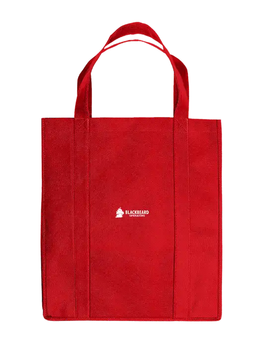 Eco Reusable Jumbo Red Shopping Bag w/Blackbeard Logo