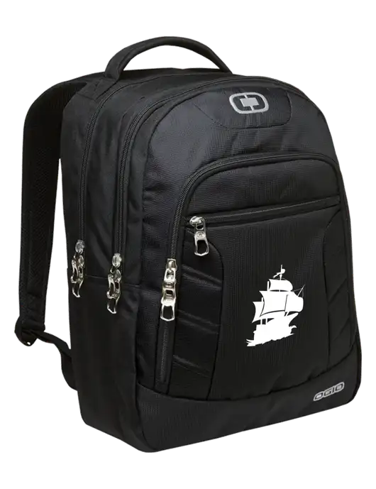 OGIO Black/Silver Colton Laptop Backpack
 w/Blackbeard Logo